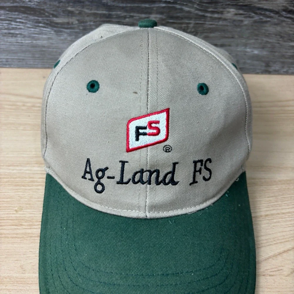 Ag Land FS‎ Hat Cap Strap Back Brown Green Seed One Size Adjustable